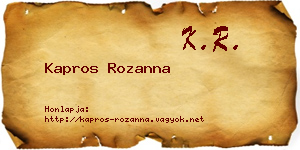 Kapros Rozanna névjegykártya